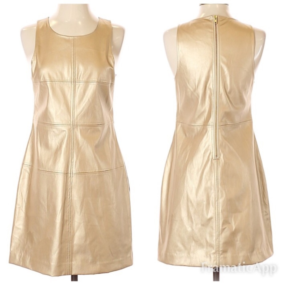 NWT Cowgirl Justice Gold Faux Leather Dress